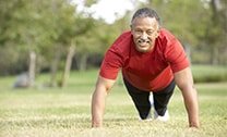 Man exercising for a healthy heart. 