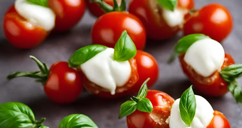 Cherry tomatoes and mozzarella heart healthy recipe