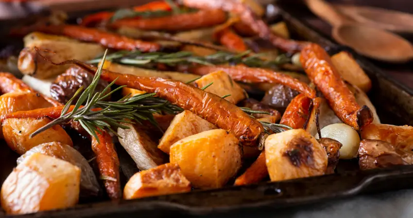 Roasted vegetables for eggplant parmigiana